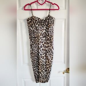 Leopard Print Spaghetti Strap Sheath Dress